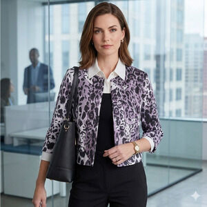 NYC SM Snow Leopard 90s Jacket Corpcore Siren Office chic